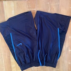 Nike Navy Athletic Shorts with Bright Blue Trim